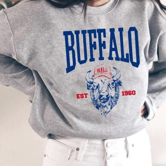 Tops - Buffalo Game Day American Football Bill Football Fan 90S Sweatshirt